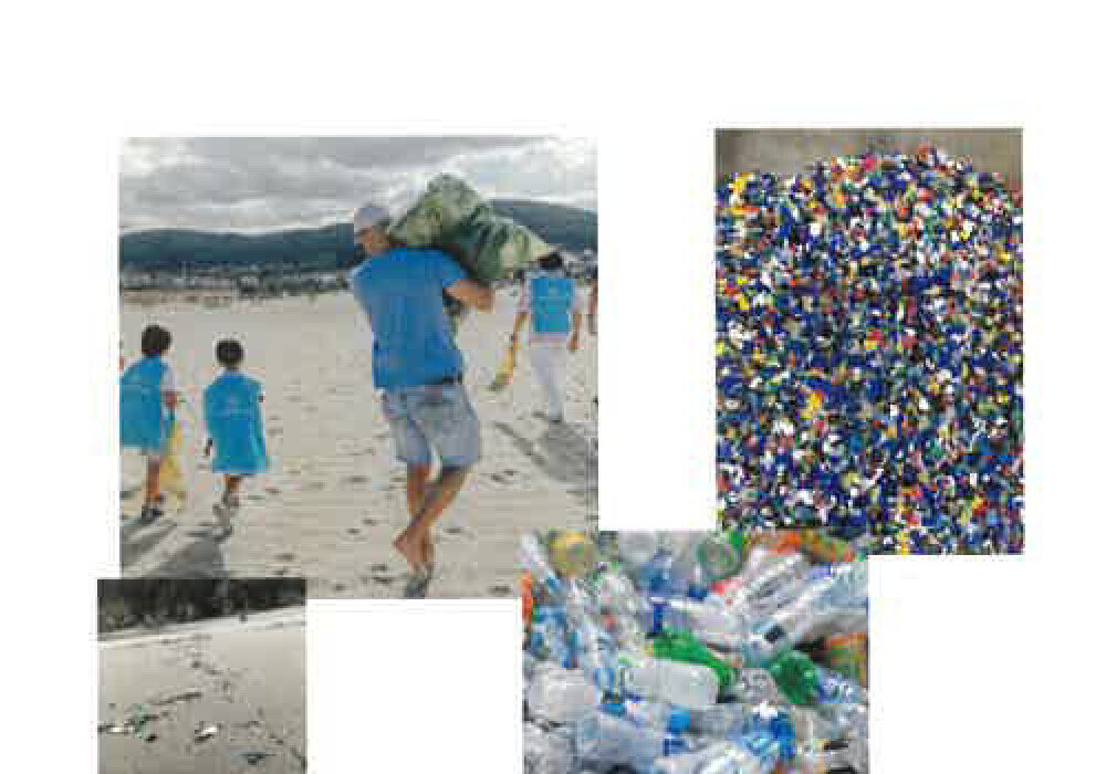 Voluntarios de Limpocean recogiendo plástico de la costa atlántica gallega